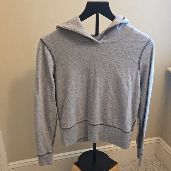 GAP Heather Gray Sweatshirt With Hood 100% Cotton. Size Womens Small - Picture 1 of 4